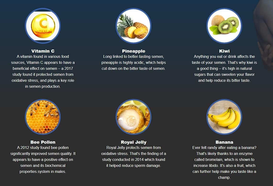 Make Your Semen Taste Fruity Men's Formula with Pineapple & Vitamin C - Fruit-Based Supplement for Men - 60 Capsules