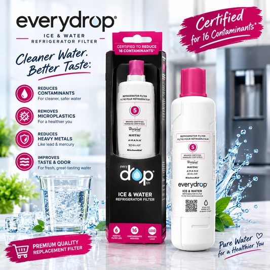 everydrop by Whirlpool Ice & Water Refrigerator Filter 5, Pink, EDR5RXD1
