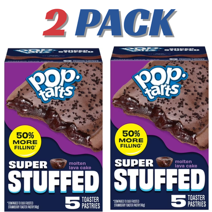( 2 PACK ) Pop-Tarts Super Stuffed Molten Lava Cake Toaster Pastries, 50% More Filling, Shelf-Stable, 10.9 oz (10 Count)