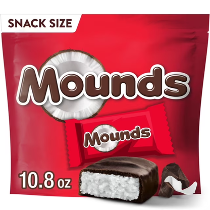 ( 2 PACK ) Mounds Coconut and Dark Chocolatey Snack Size Candy, Bag 10.8 oz