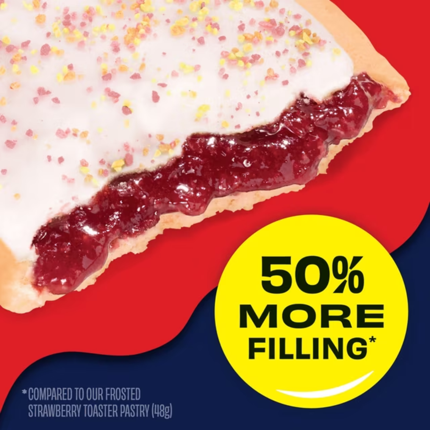 ( 2 PACK ) Pop-Tarts Super Stuffed Strawberry Blast Toaster Pastries, 50% More Filling, Shelf-Stable, 10.9 oz (10 Count)