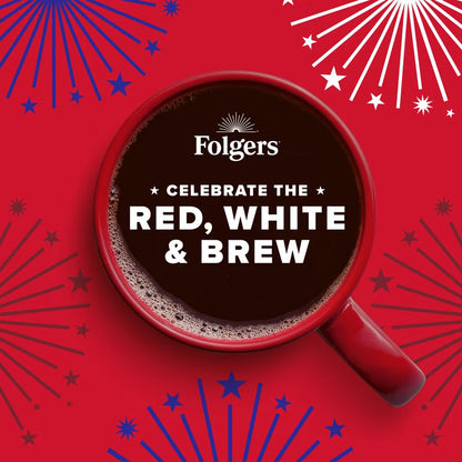 Folgers Classic Roast Medium Roast Ground Coffee, Limited Edition Canister for America’s 250th Anniversary, 9.6 oz