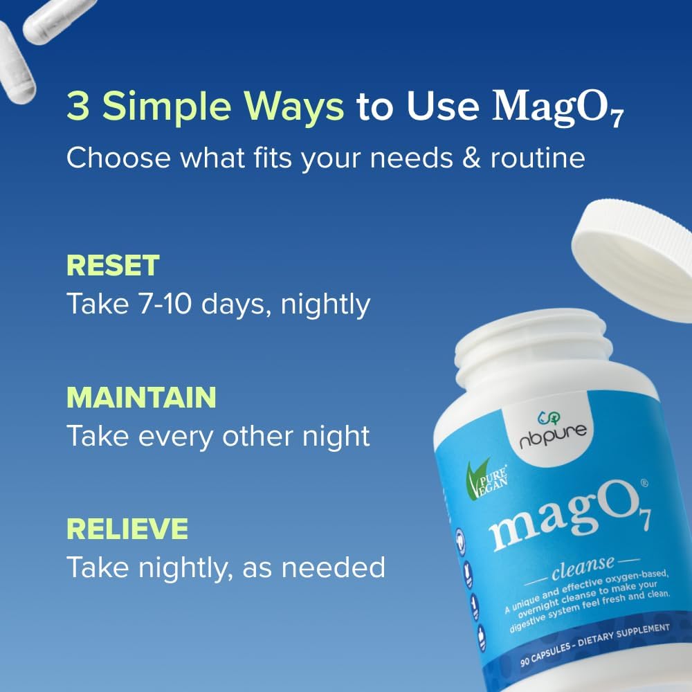 nbpure MagO7 Natural Colon Cleanse & Detox (180 Capsule