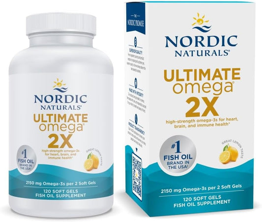 Nordic Naturals Ultimate Omega 2X, 2150mg Fish Oil, Lemon - 120 Count
