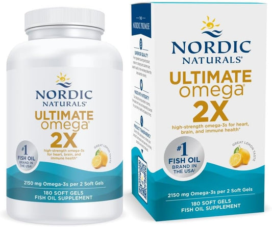 Nordic Naturals Ultimate Omega 2X, 2150mg Fish Oil, Lemon - 180 Count