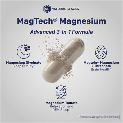 MagTech Magnesium Complex with Glycinate, L-Threonate & Taurate - 90 Count