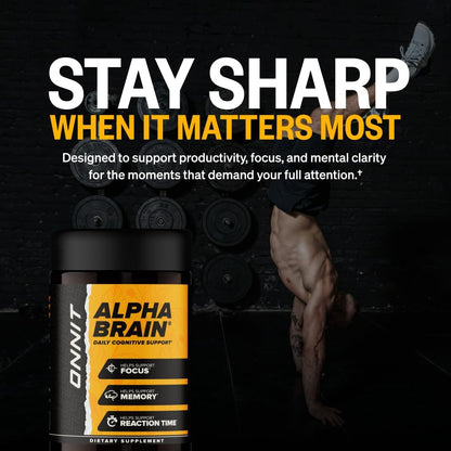 ONNIT Alpha Brain Nootropic Brain Supplement for Focus & Memory, 90 Count