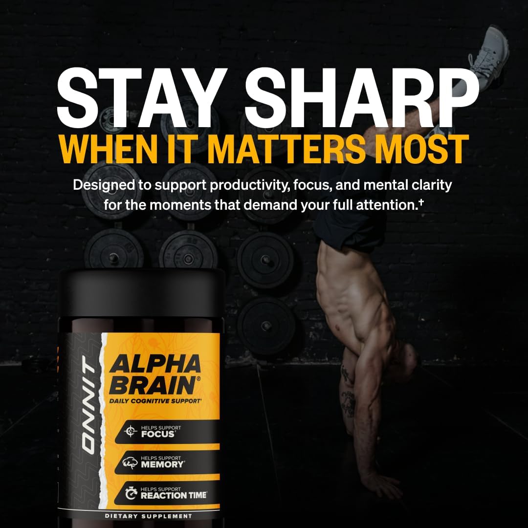 ONNIT Alpha Brain Nootropic Brain Supplement for Focus & Memory, 60 Count