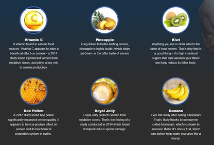 Make Your Semen Taste Fruity Men's Formula with Pineapple & Vitamin C - Fruit-Based Supplement for Men - 60 Capsules
