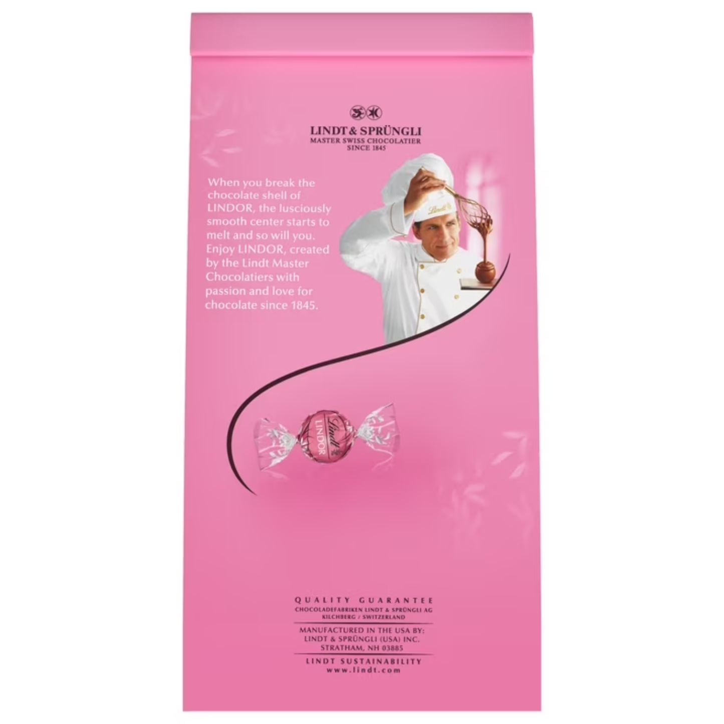 Lindt LINDOR Strawberries & Cream White Chocolate Truffles, Premium White Chocolate Candy with Strawberry Cream Filling, 5 Pack (5.1 oz Bags)