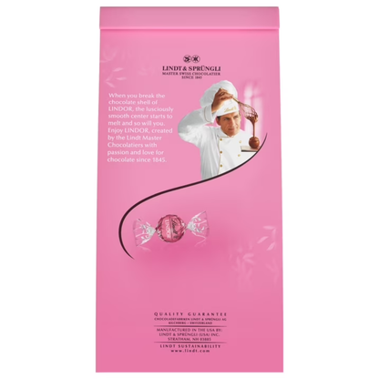 Lindt LINDOR Strawberries & Cream White Chocolate Truffles, Smooth Melting White Chocolate Candy with Strawberry Cream Filling, 5.1 oz Bag
