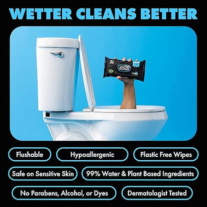DUDE Wipes Unscented Flushable Wipes (2-Pack, 48 Count Each) – Extra-Large Adult Wet Wipes with Vitamin E & Aloe | Septic Safe
