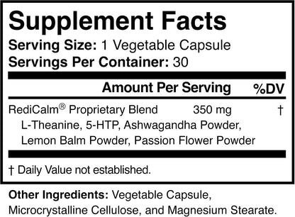 RediCalm Natural Stress Relief and Calming Supplement, Vegan, Gluten-Free