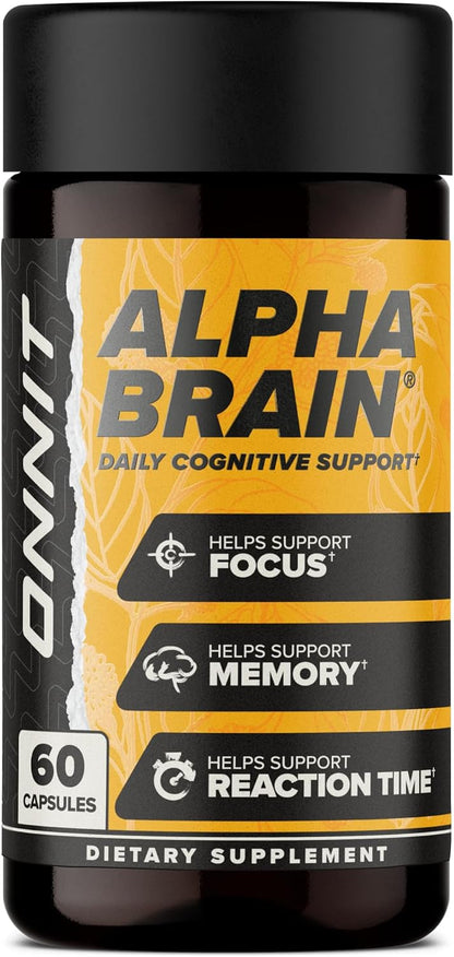 ONNIT Alpha Brain Nootropic Brain Supplement for Focus & Memory, 60 Count