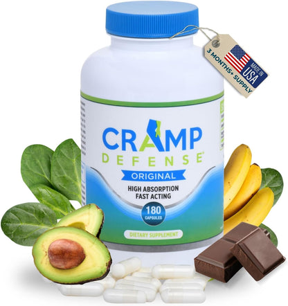 Cramp Defense® Leg Cramps Pills, Organic Magnesium Supplement for Muscles.