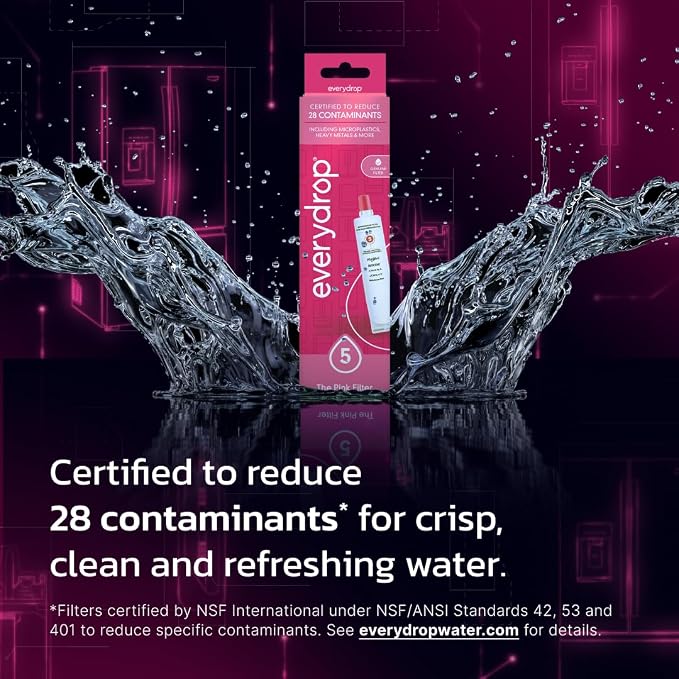 everydrop by Whirlpool Ice & Water Refrigerator Filter 5, Pink, EDR5RXD1