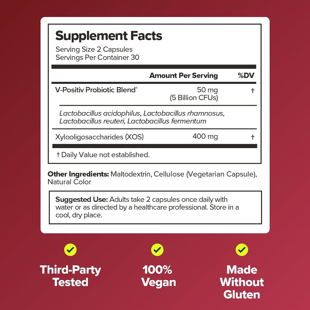 RO Vaginal Probiotics for Women, Healthy Odor & pH Balance, 2-Month Supply