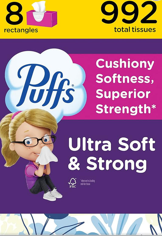 Puffs Ultra Soft Non-Lotion Tissues (8-Box Bundle) – Gentle Household Grocery Essential