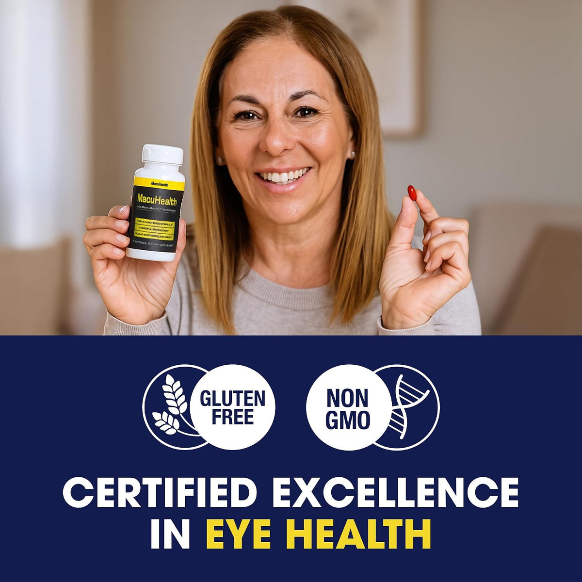 Macuhealth Triple Carotenoid Formula - Eye Vitamins for Adults, 90 Softgels