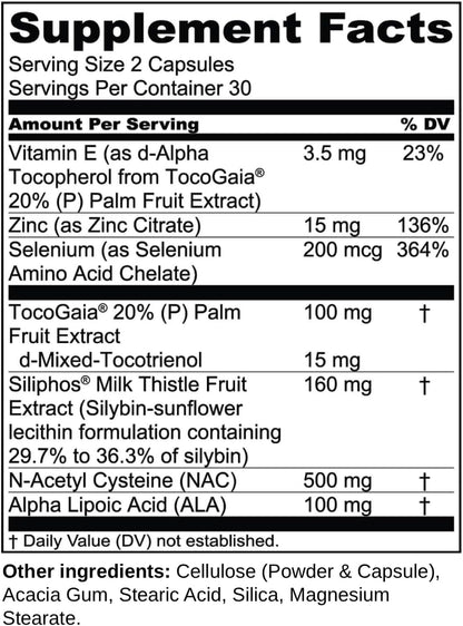 1MD Nutrition LiverMD - Liver Support Supplement | Siliphos Milk Thistle Extract & NAC - Supports Healthy Energy, Immunity & Overall Health - Liver Cleanse & Support | 60 Capsules