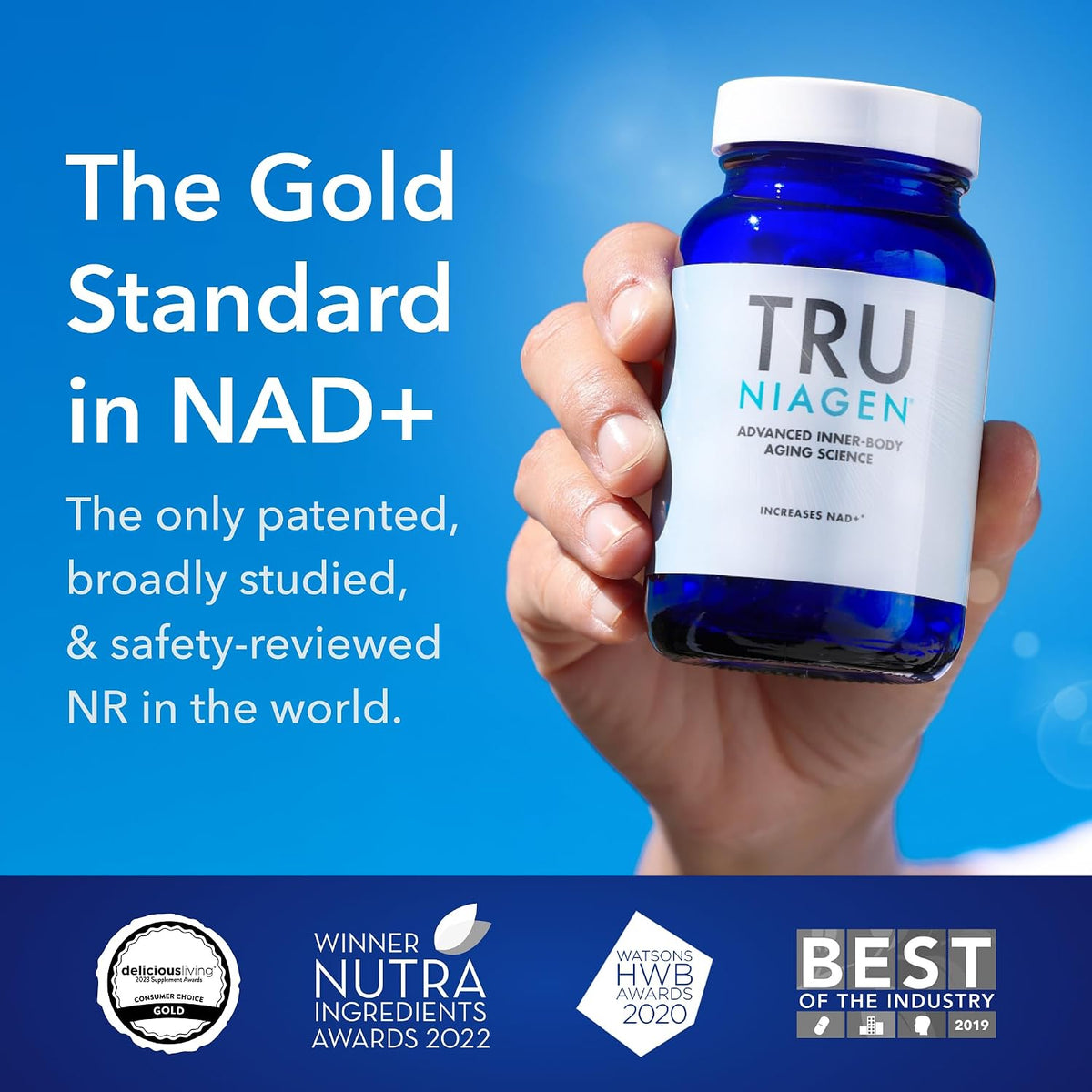 TRU NIAGEN NAD+ Supplement, Nicotinamide Riboside 300mg, 90 Daily Servings