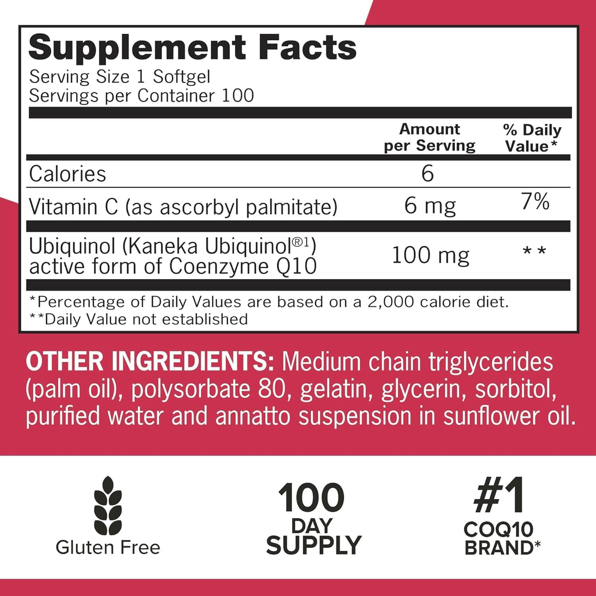 Qunol Mega Ubiquinol CoQ10 100mg, Superior Absorption, 100 Softgels