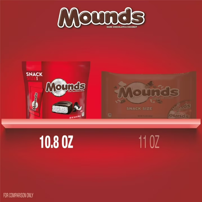 ( 2 PACK ) Mounds Coconut and Dark Chocolatey Snack Size Candy, Bag 10.8 oz