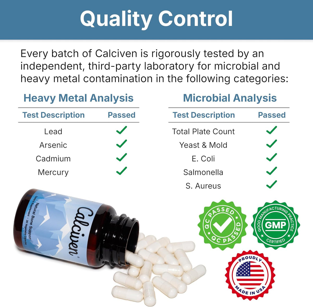 Calciven Natural Bone Support Supplement, Vegetarian, Gluten-Free