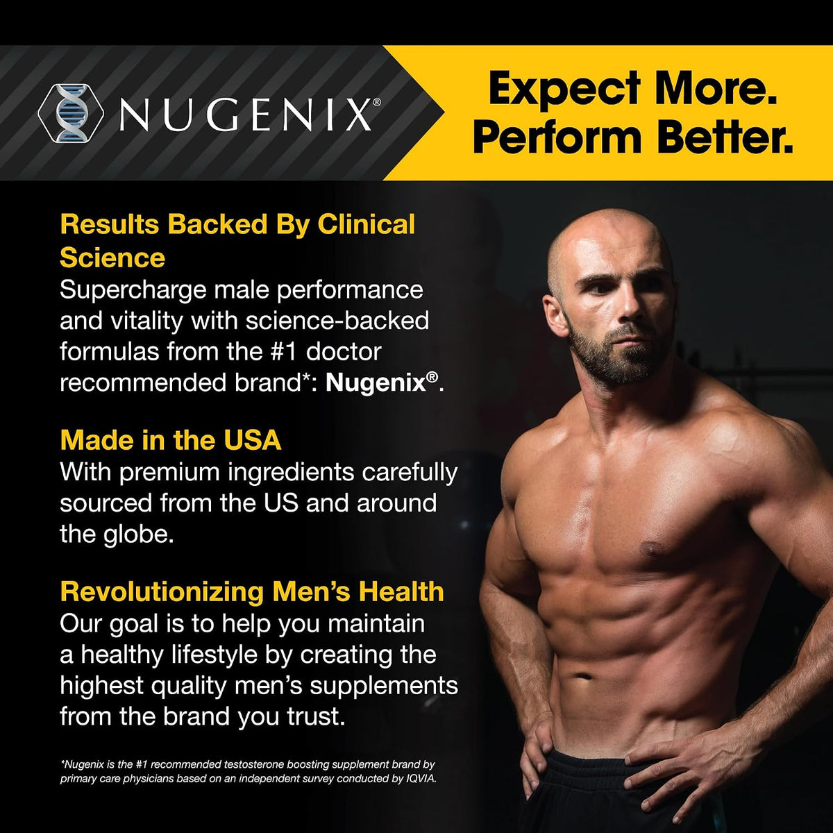 Nugenix Total-T, Free and Total Testosterone Booster for Men, 90 Count