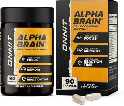 ONNIT Alpha Brain Nootropic Brain Supplement for Focus & Memory, 90 Count