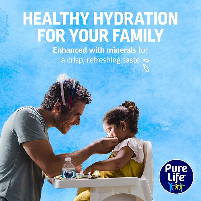 Pure Life Bottled Drinking Water, 24 Pack, 8 Fl Oz Each, Purified Water Enhanced with Minerals, Crisp Refreshing Taste, Toy Story 5 Packaging