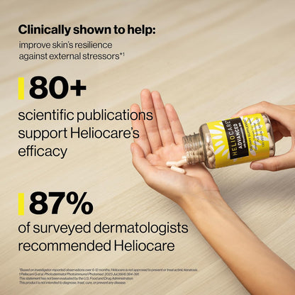 Heliocare Advanced with Nicotinamide Antioxidant Supplement, 120 Capsules