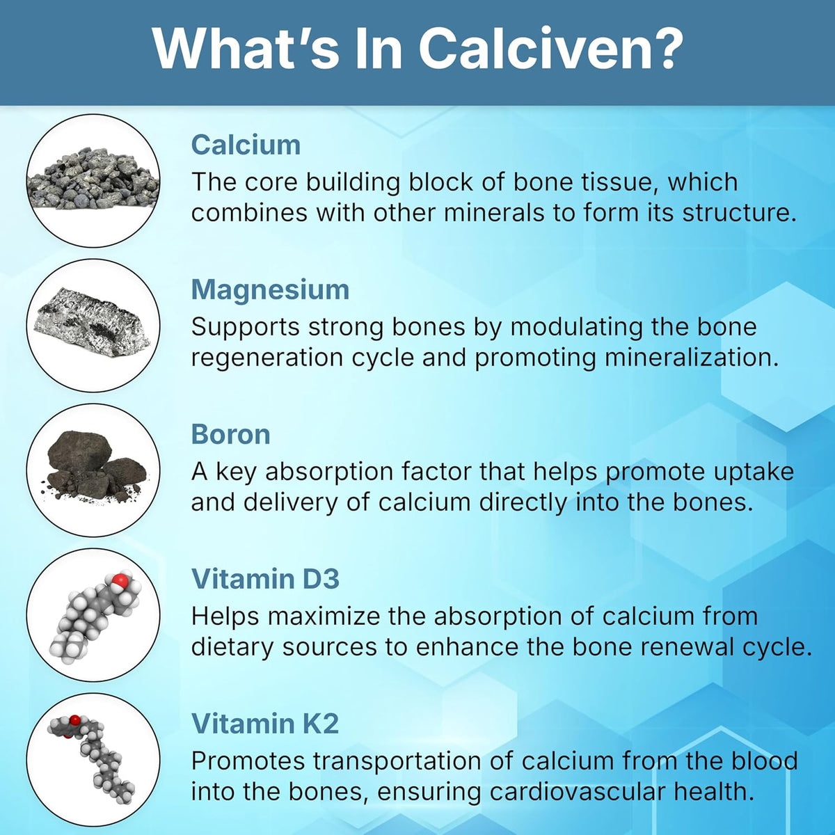 Calciven Natural Bone Support Supplement, Vegetarian, Gluten-Free