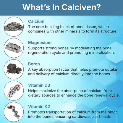 Calciven Natural Bone Support Supplement, Vegetarian, Gluten-Free