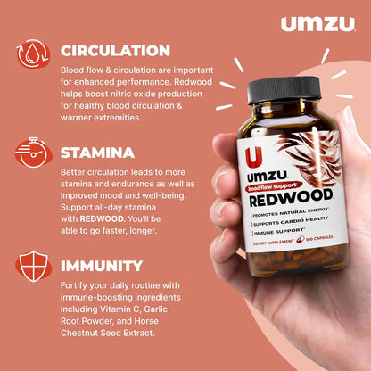 UMZU Redwood Nitric Oxide Booster, 30 Day Supply