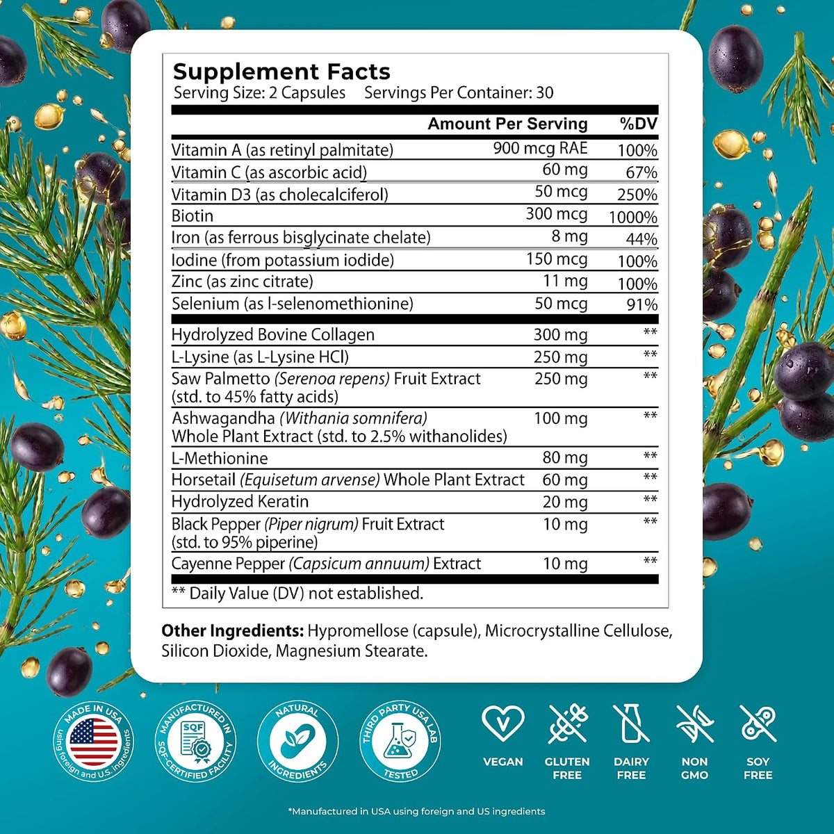 PUREHEALTH RESEARCH ReGrow - Hair & Scalp Support - 1 Bottle