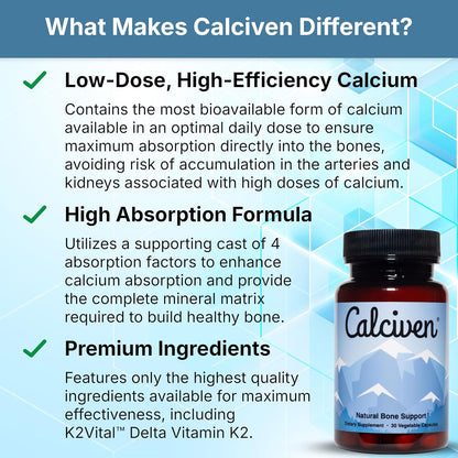Calciven Natural Bone Support Supplement, Vegetarian, Gluten-Free
