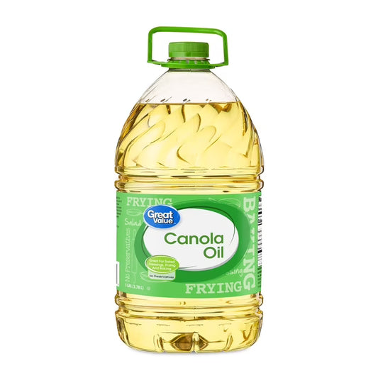 Great Value Canola Oil, Heart Healthy Cooking Oil, High Smoke Point, 1 Gallon Bottle, 128 fl oz