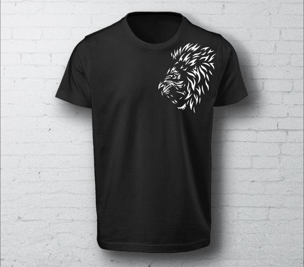 Black Lion Head T-Shirt Medium to XL Micro Polyester