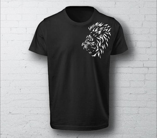 Black Lion Head T-Shirt Medium to XL Micro Polyester