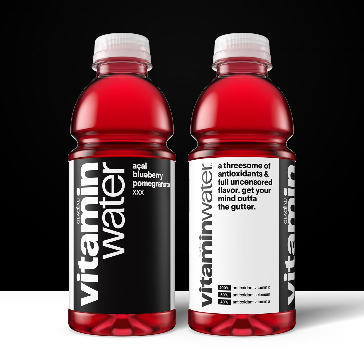 vitaminwater XXX Acai-Blueberry-Pomegranate Flavored Water Beverage, 20 fl oz Bottle, Nutrient Enhanced with Vitamins & Electrolytes