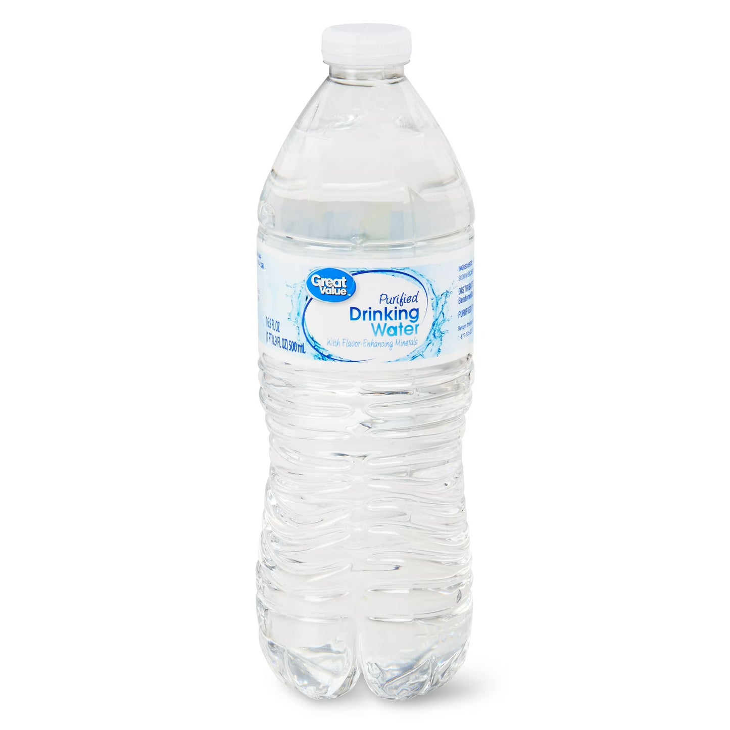 Great Value Purified Drinking Water, Bottled Water, 16.9 fl oz Bottles, 24 Count Pack