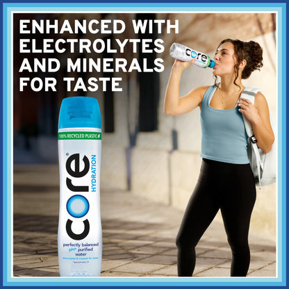 CORE Hydration Perfectly Balanced Water, 30.4 fl oz Bottle, Purified Drinking Water with Electrolytes & Minerals, pH 7.4
